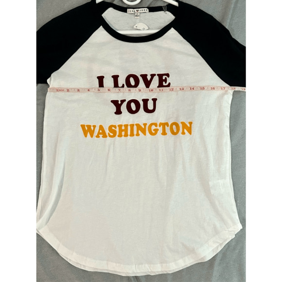 Washington Redskins NFL Women’s 3/4 Sleeve T-Shirt “I Love Washington” Sz S NWT - Picture 7 of 8